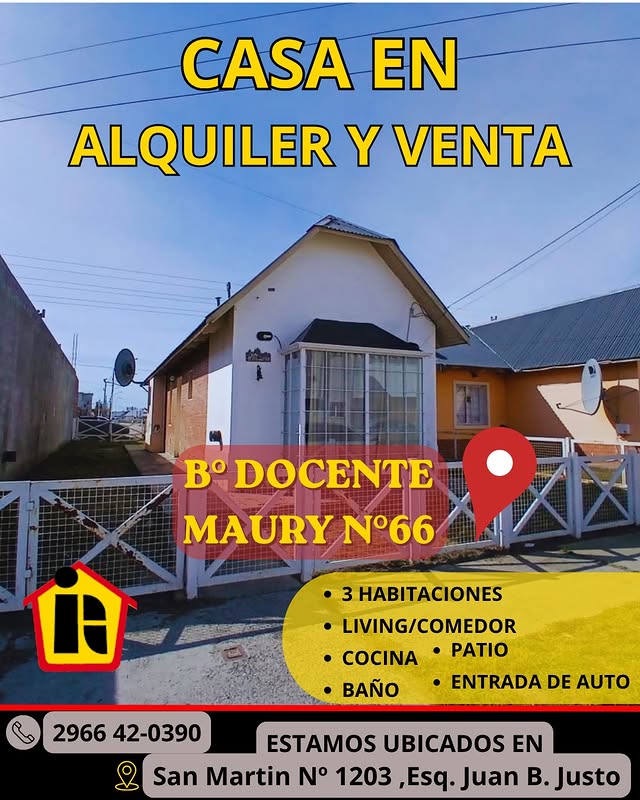 Casa en alquiler y venta — Maury